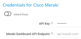 Credentials for Cisco Meraki